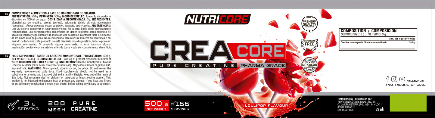 Pack Proteína Whey 2kg + Creatina 200 Mesh 500g NUTRICORE