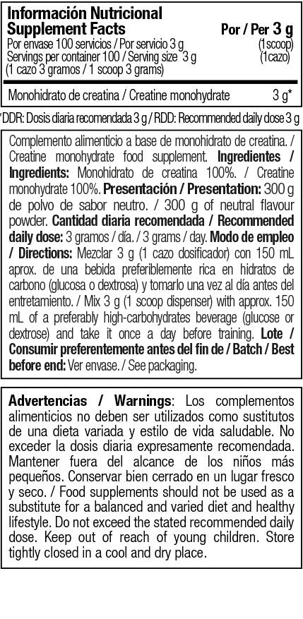 One Raw®. Creatina – 100 Servicios