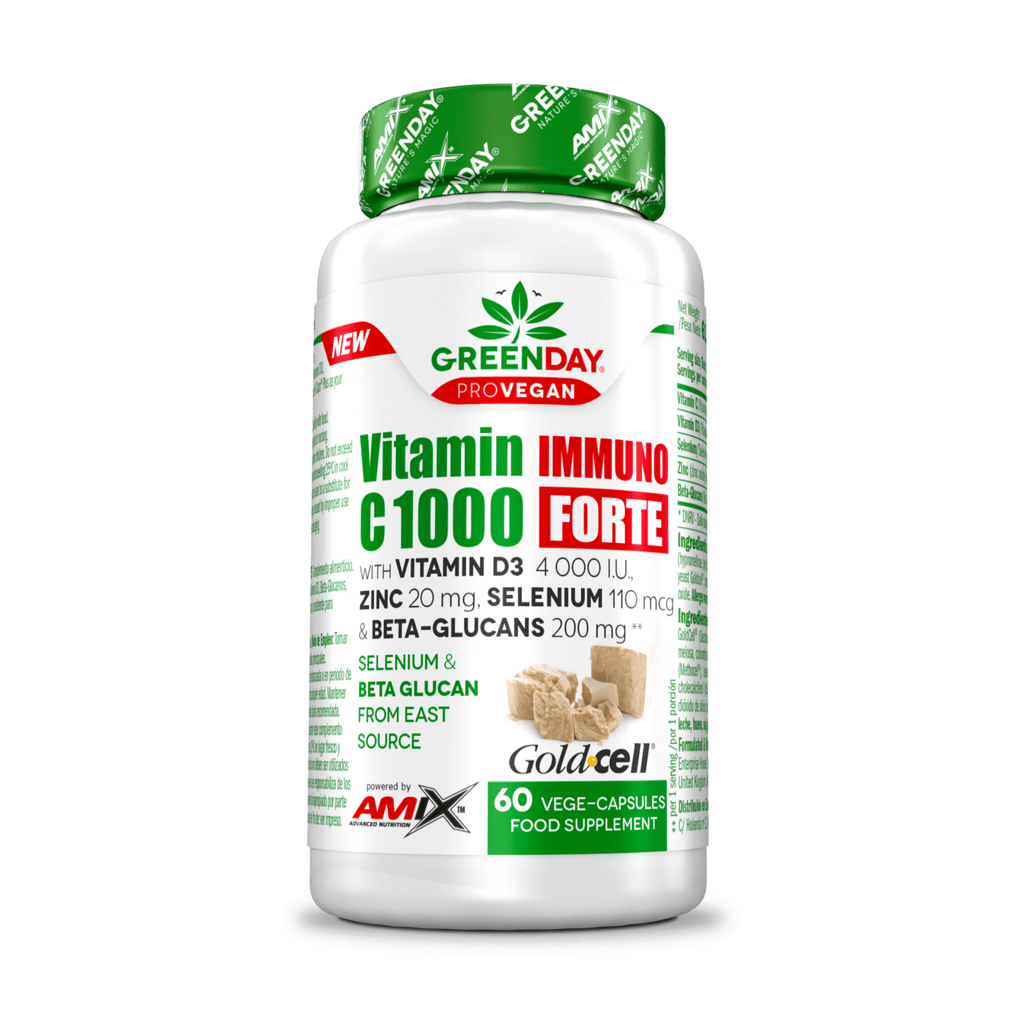 Vitamin immuno c 1000 forte d3 selenio zinc beta glucans goldcell greenday amix