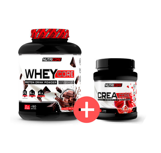 Pack Proteína Whey 2kg + Creatina 200 Mesh 500g NUTRICORE