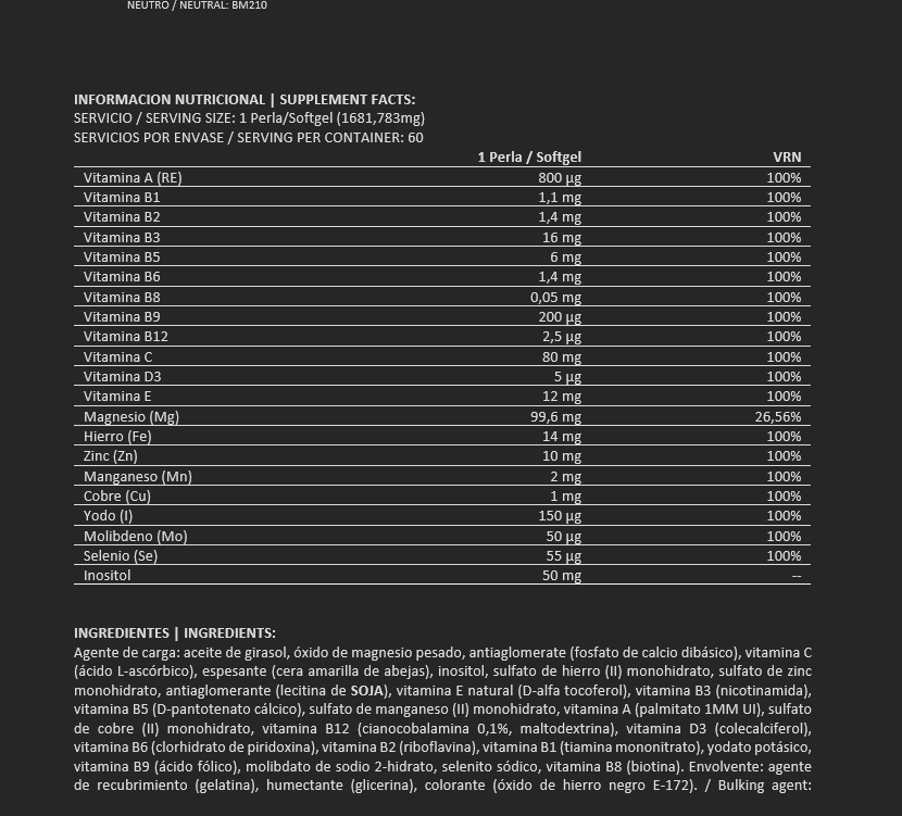 Multi Vits 60 perlas