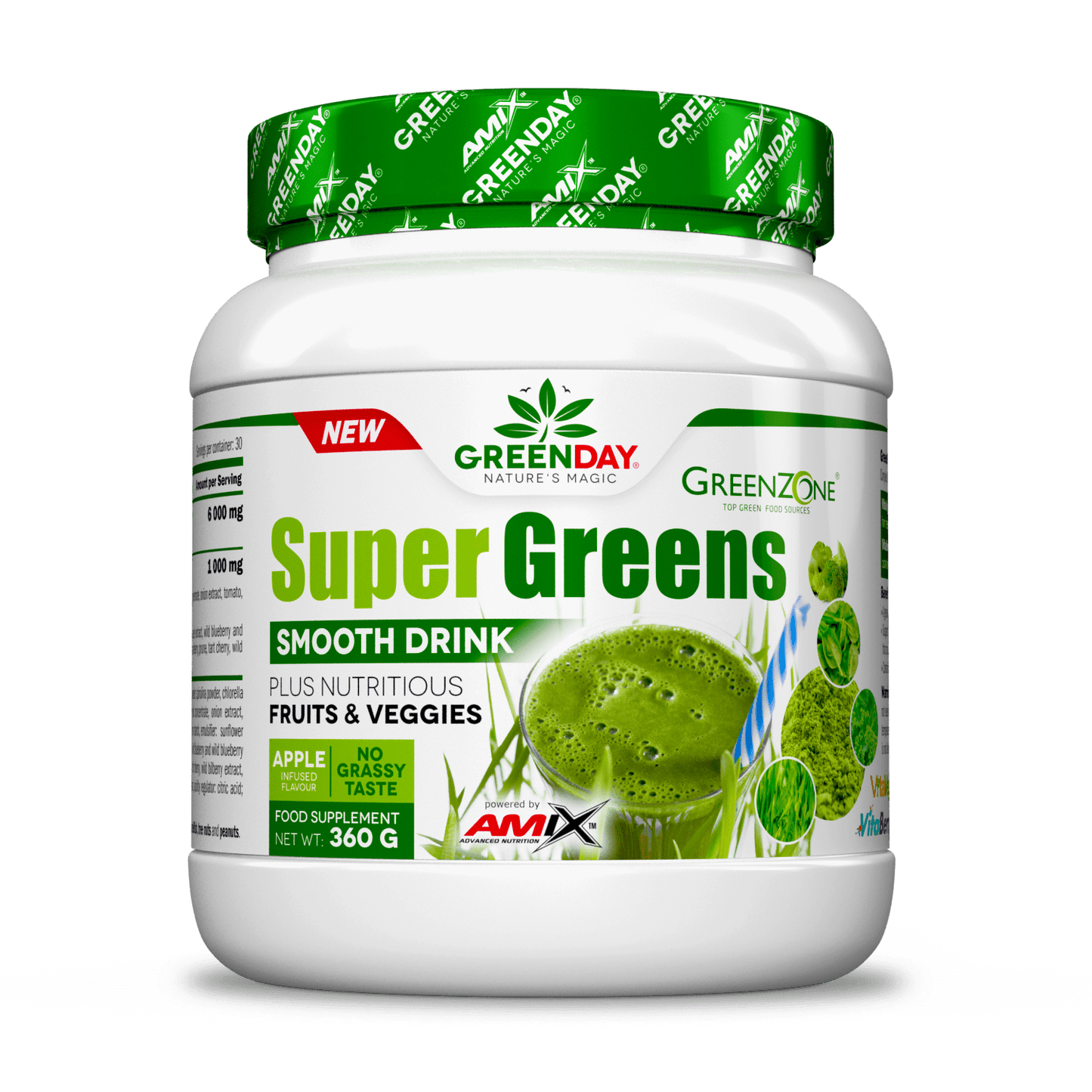 Super greens frutas y vegetales greenzone greenday amix