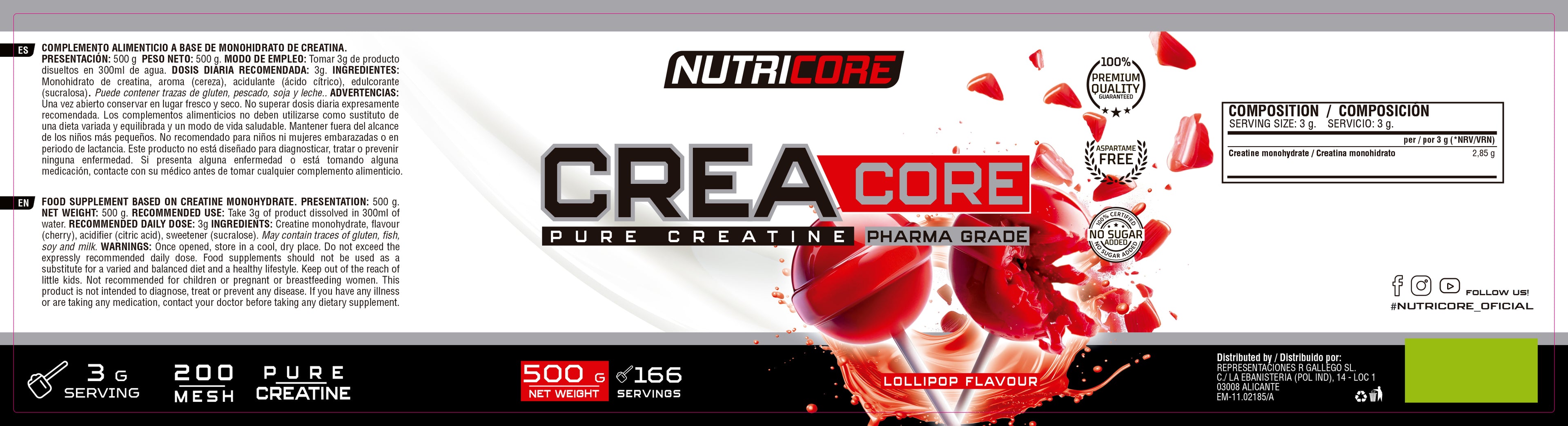 PACK WHEY PREMIUM 2KG + CREATINA 200Mesh 500g NUTRICORE