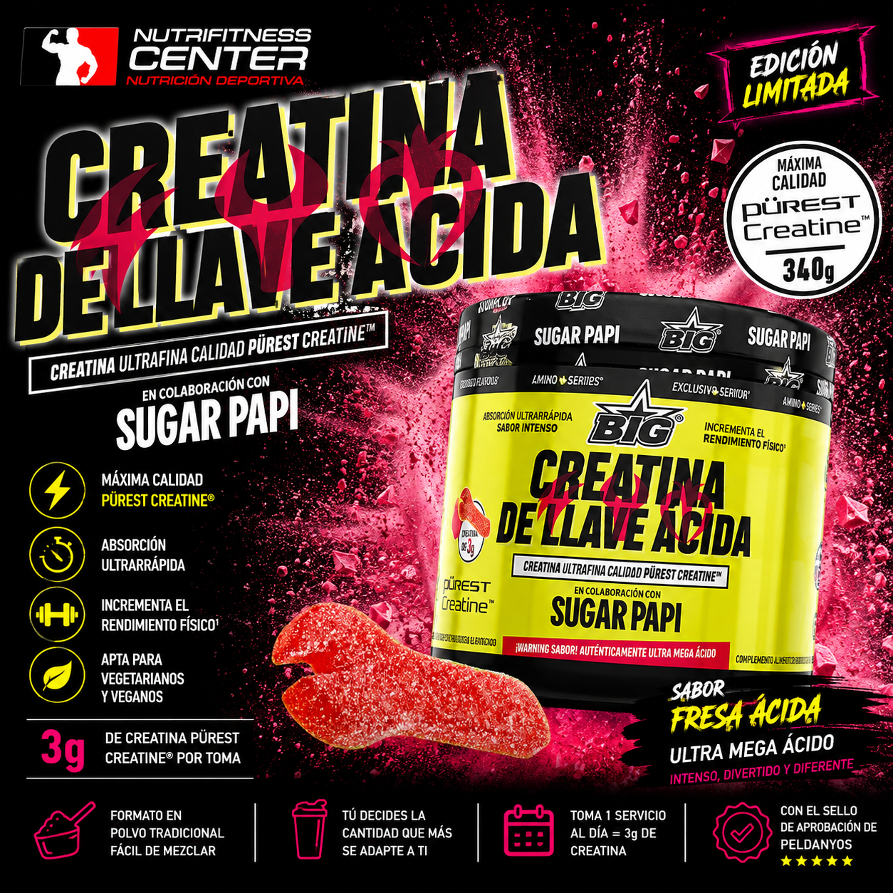 CREATINA DE LLAVE ÁCIDA 340G