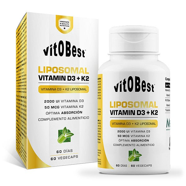 Vitamina D3+K2 liposomal hormona energía vitobest