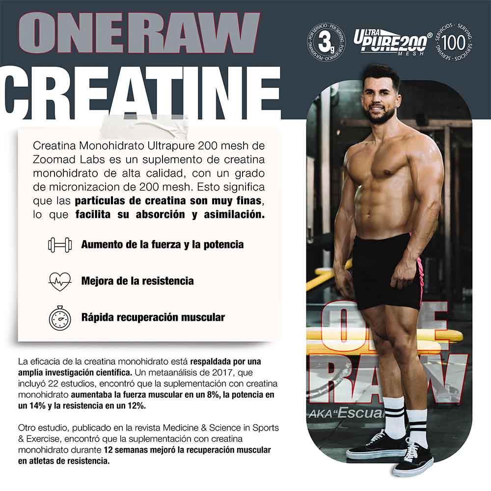 One Raw®. Creatina – 100 Servicios