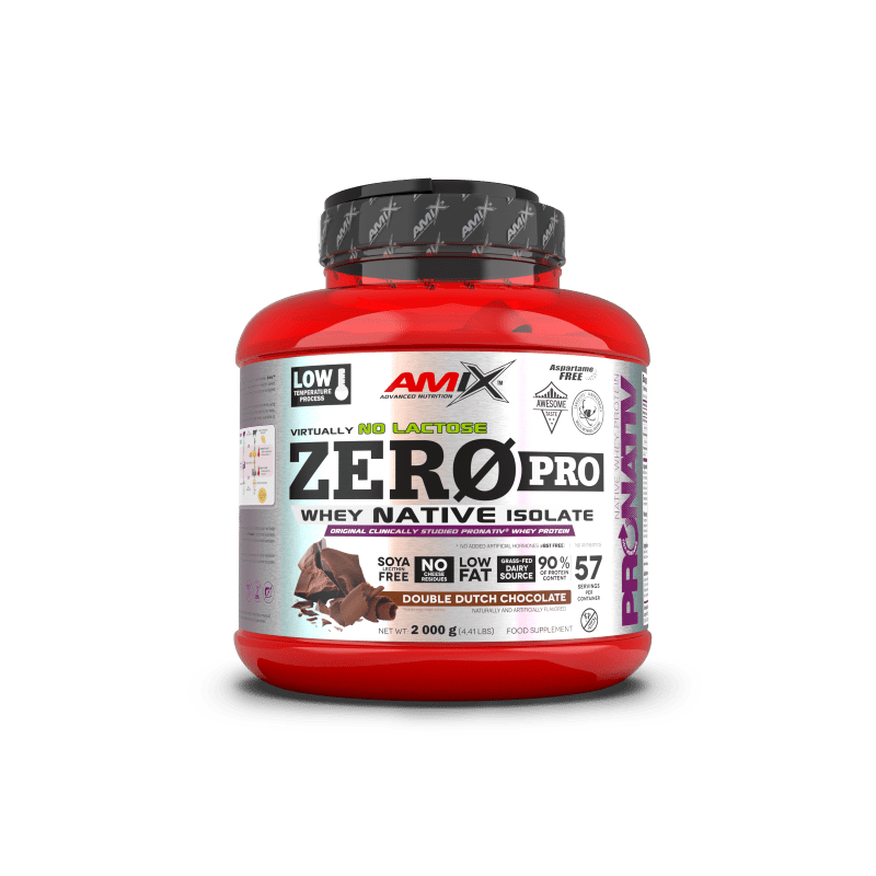 ZeroPro whey native isolate no lactosa amix pronativ doble chocolate